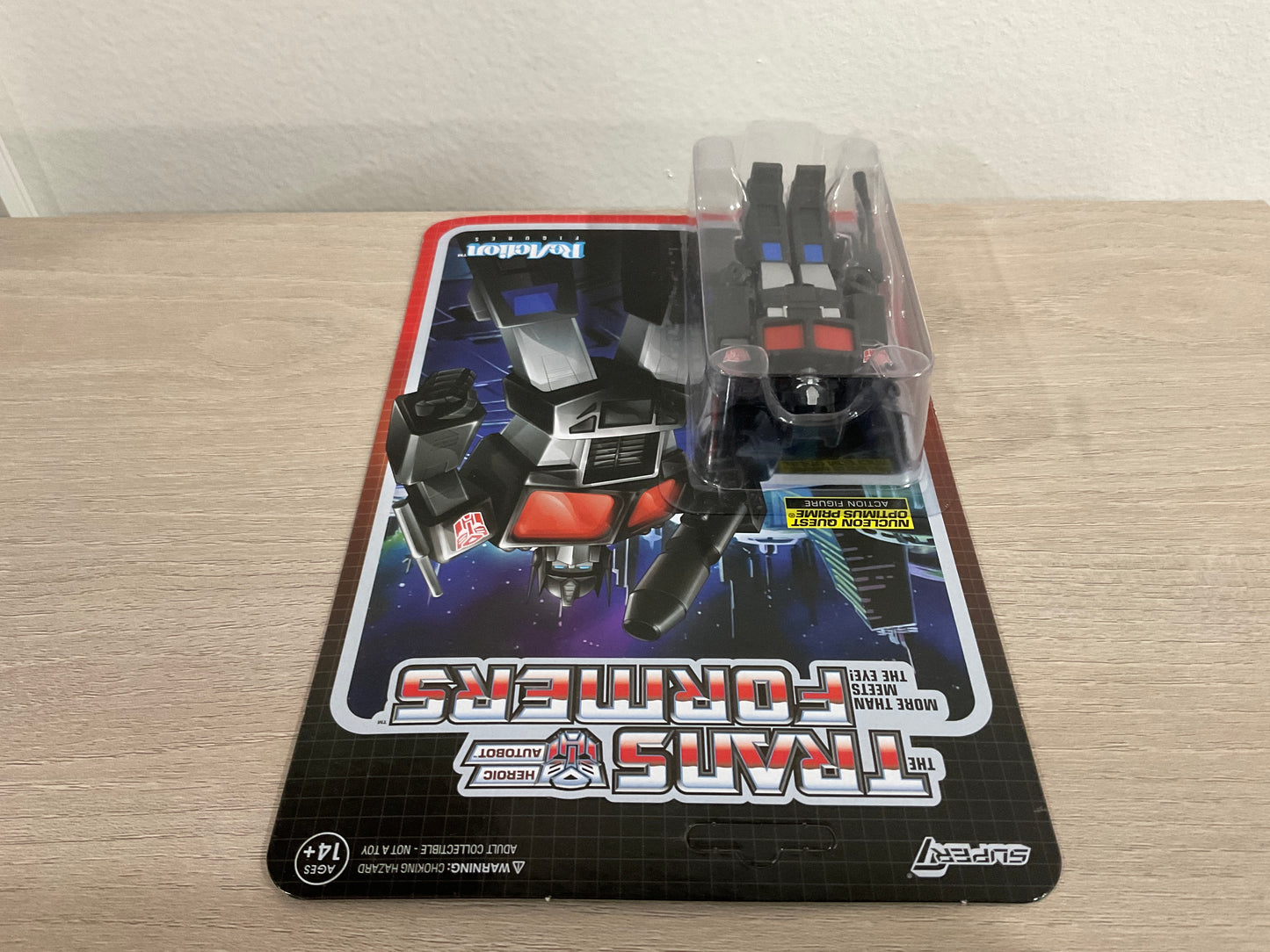 Transformers ReAction Figure – Optimus Prime (Nucleon Quest Special) 3.75-Inch by Super7