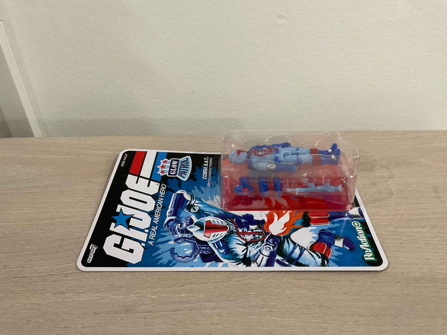 G.I. Joe Super7 ReAction+ Cobra B.A.T. (Glow Patrol - Blue) 4" Action Figure