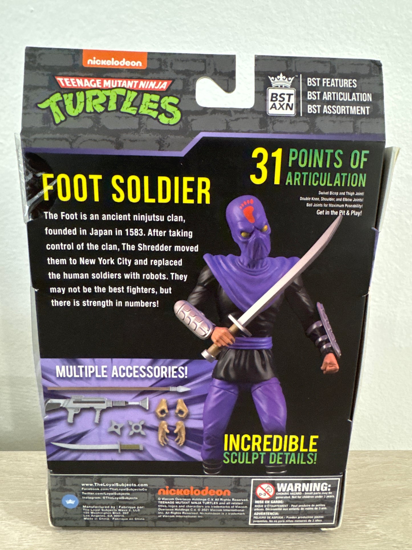 The Loyal Subjects BST AXN Teenage Mutant Ninja Turtles Foot Soldier 5" Figure