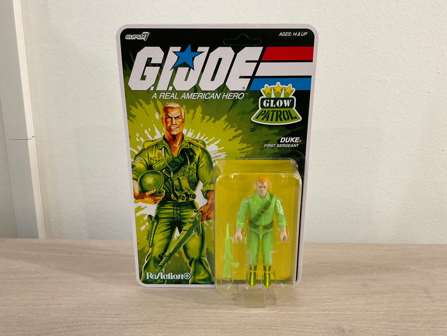 G.I. Joe Super7 ReAction+ Duke (Glow Patrol - Green) 4" Action Figure