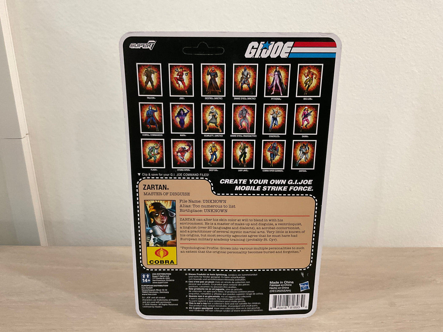 G.I. Joe Super7 ReAction+ Zartan (Comic) 4" Action Figure - Unpunched Card