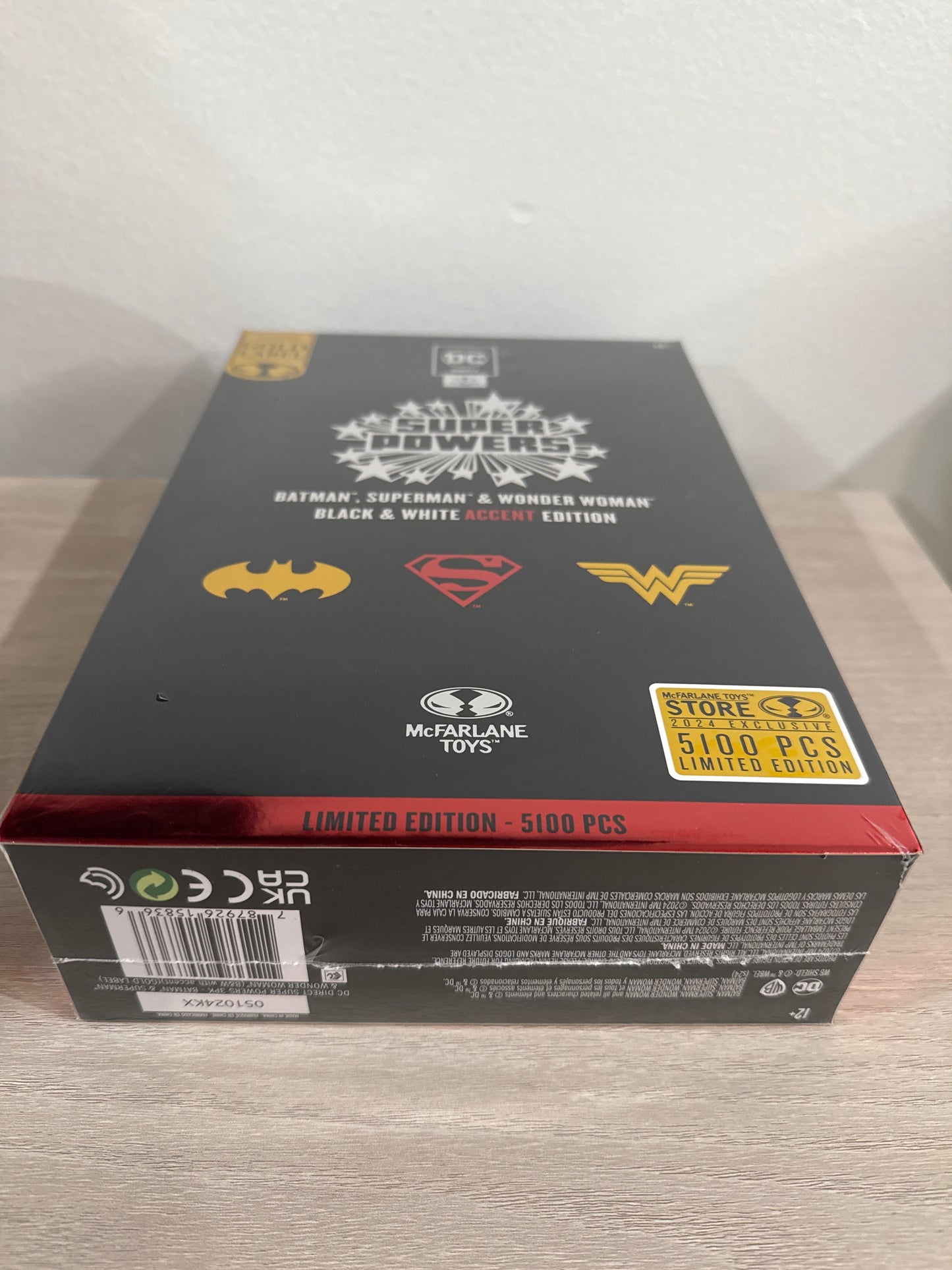 DC Super Powers Black & White Accent Edition Gold Label 3-Pack
