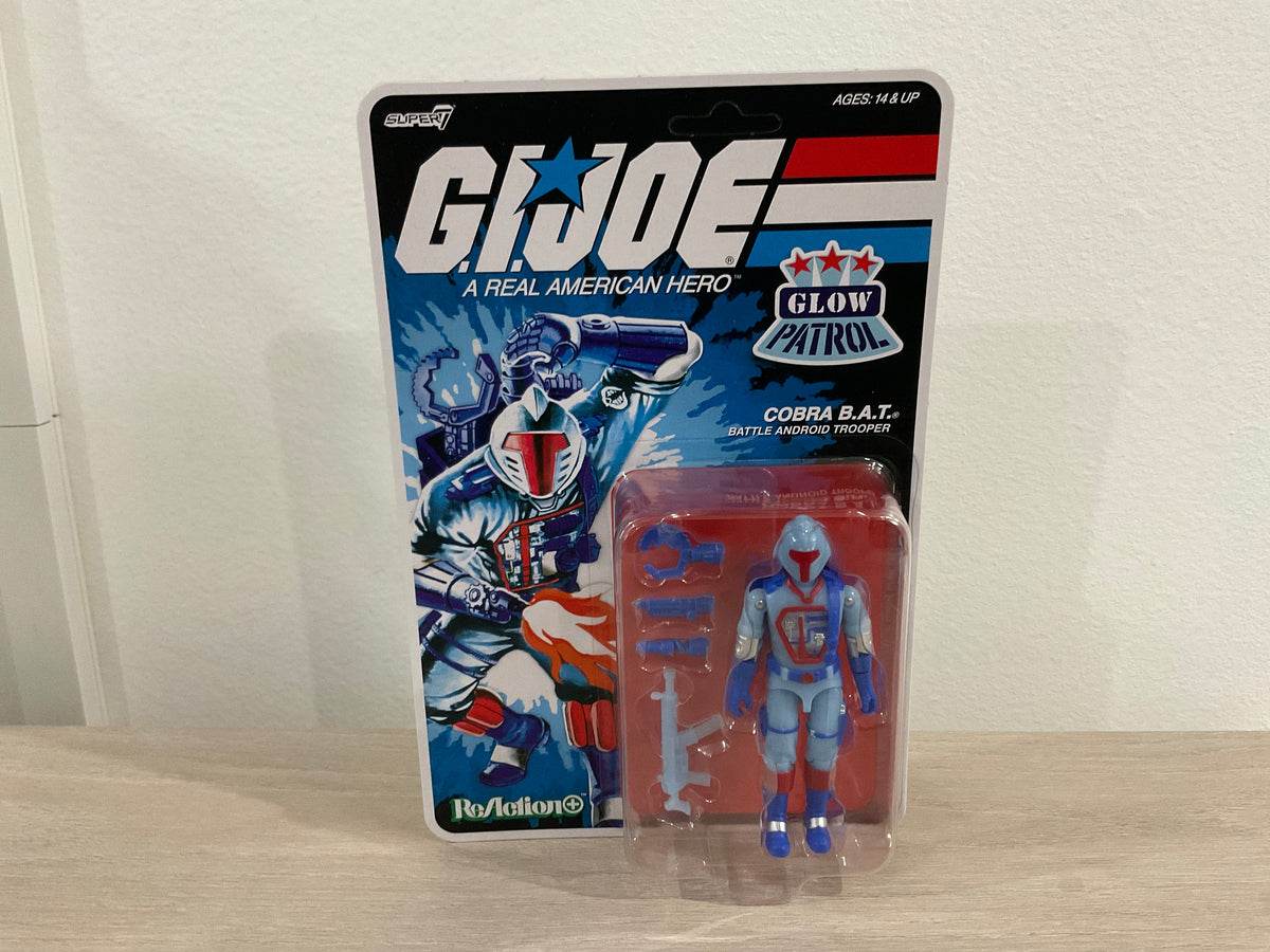 G.I. Joe Super7 ReAction+ Cobra B.A.T. (Glow Patrol - Blue) 4" Action Figure