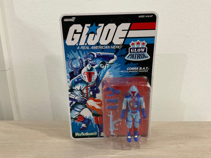 G.I. Joe Super7 ReAction+ Cobra B.A.T. (Glow Patrol - Blue) 4" Action Figure