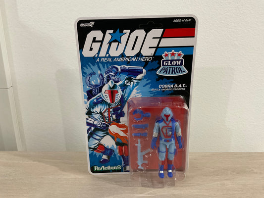 G.I. Joe Super7 ReAction+ Cobra B.A.T. (Glow Patrol - Blue) 4" Action Figure