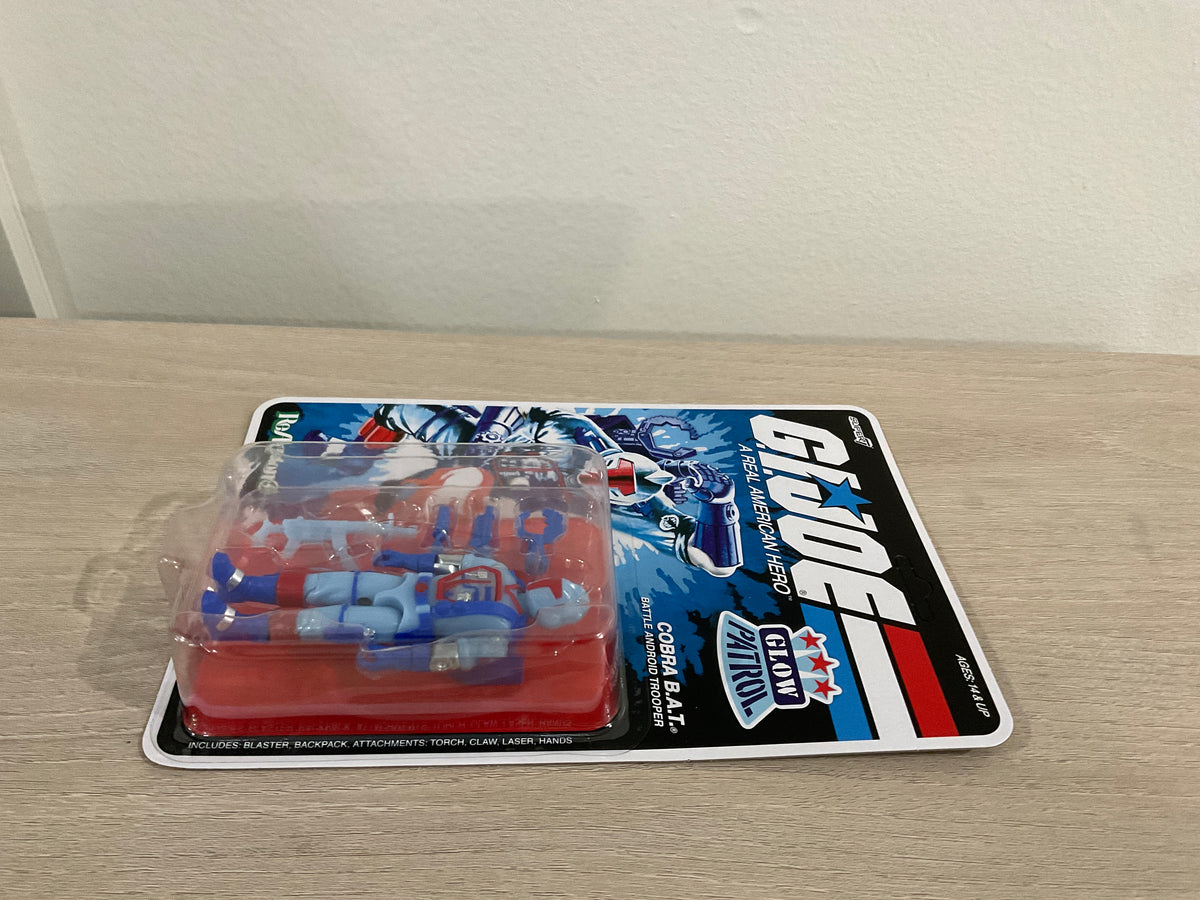 G.I. Joe Super7 ReAction+ Cobra B.A.T. (Glow Patrol - Blue) 4" Action Figure