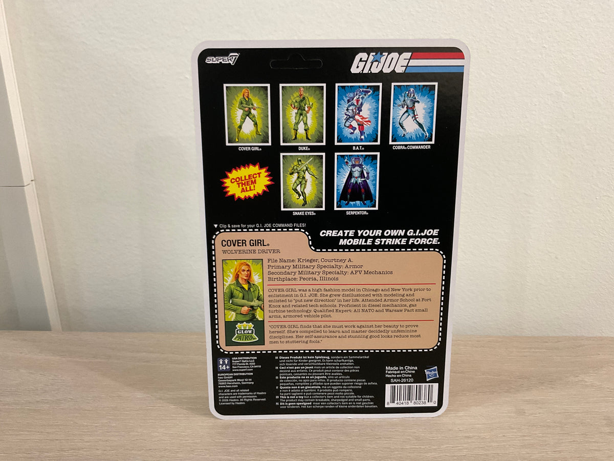 G.I. Joe Super7 ReAction+ Cover Girl (Glow Patrol - Green) 4" Action Figure