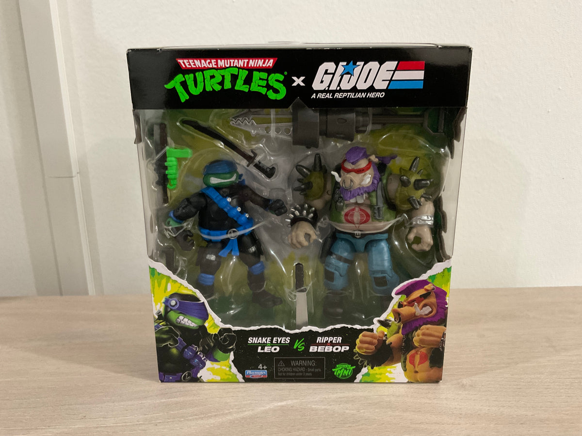 Teenage Mutant Ninja Turtles x G.I. Joe Snake Eyes x Leonardo vs. Ripper x Bebop Action Figure Set