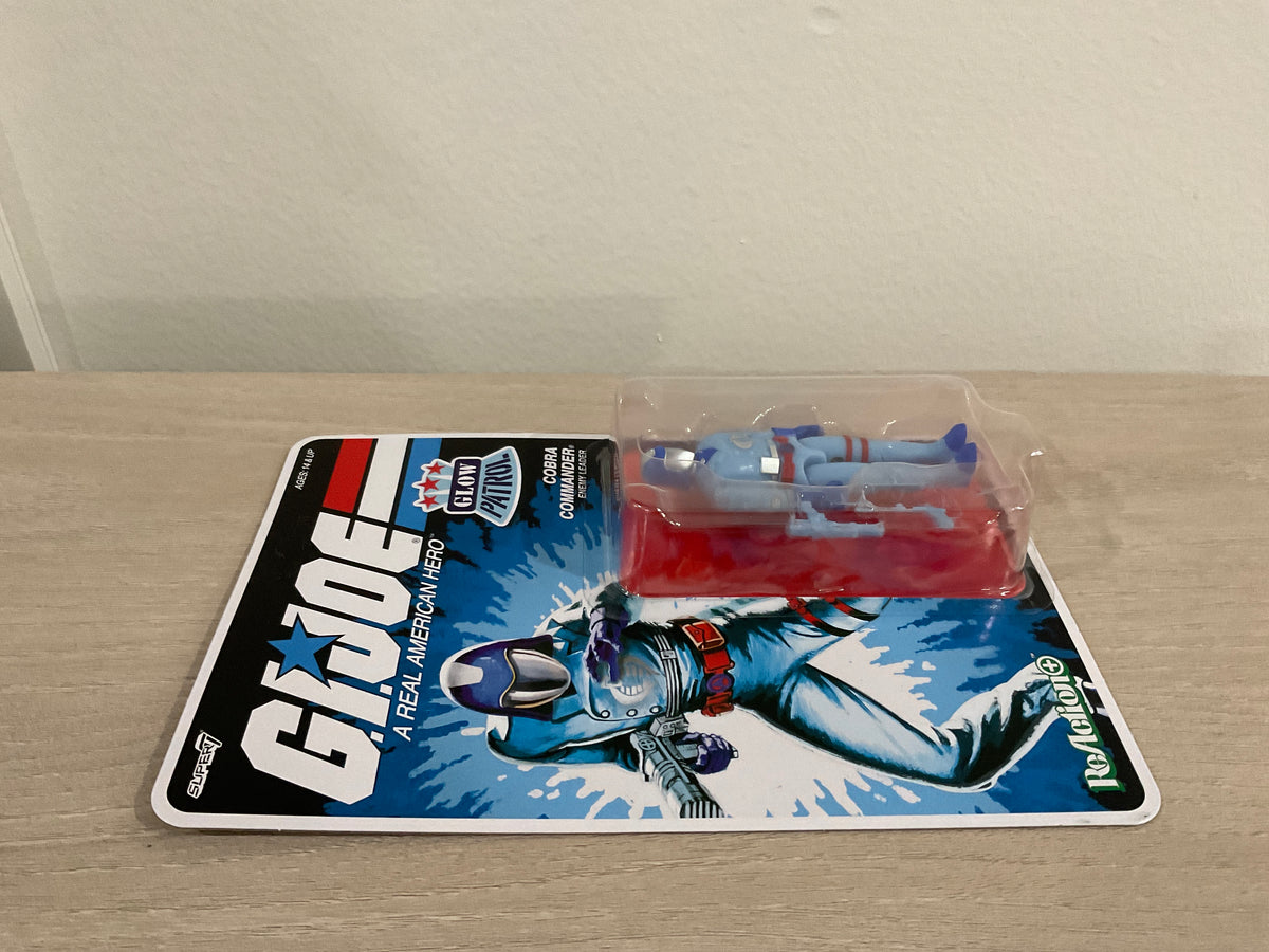 G.I. Joe Super7 ReAction+ Cobra Commander (Glow Patrol - Blue) 4" Action Figure