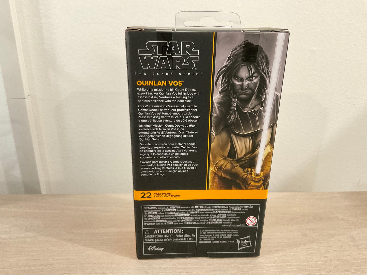 Star Wars Black Series Quinlan Vos 6-In Action Figure Clone Wars Hasbro