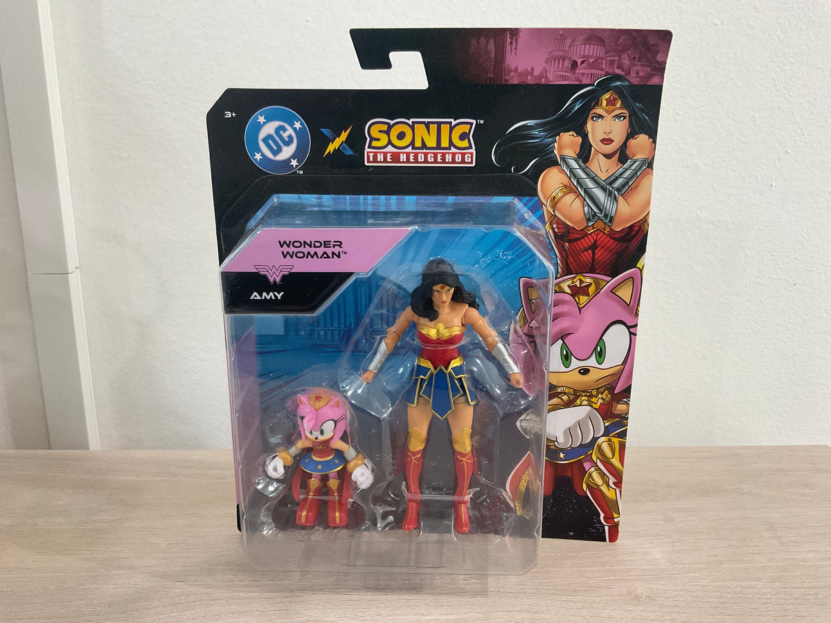 Sonic x DC Amy as Wonder Woman & Wonder Woman 2-Piece Action Figure Set