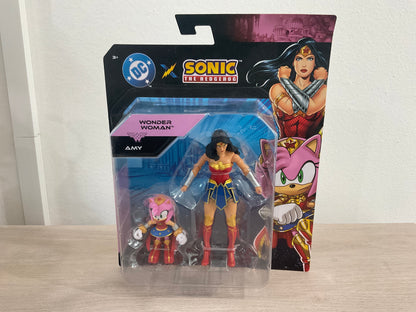 Sonic x DC Amy as Wonder Woman & Wonder Woman 2-Piece Action Figure Set