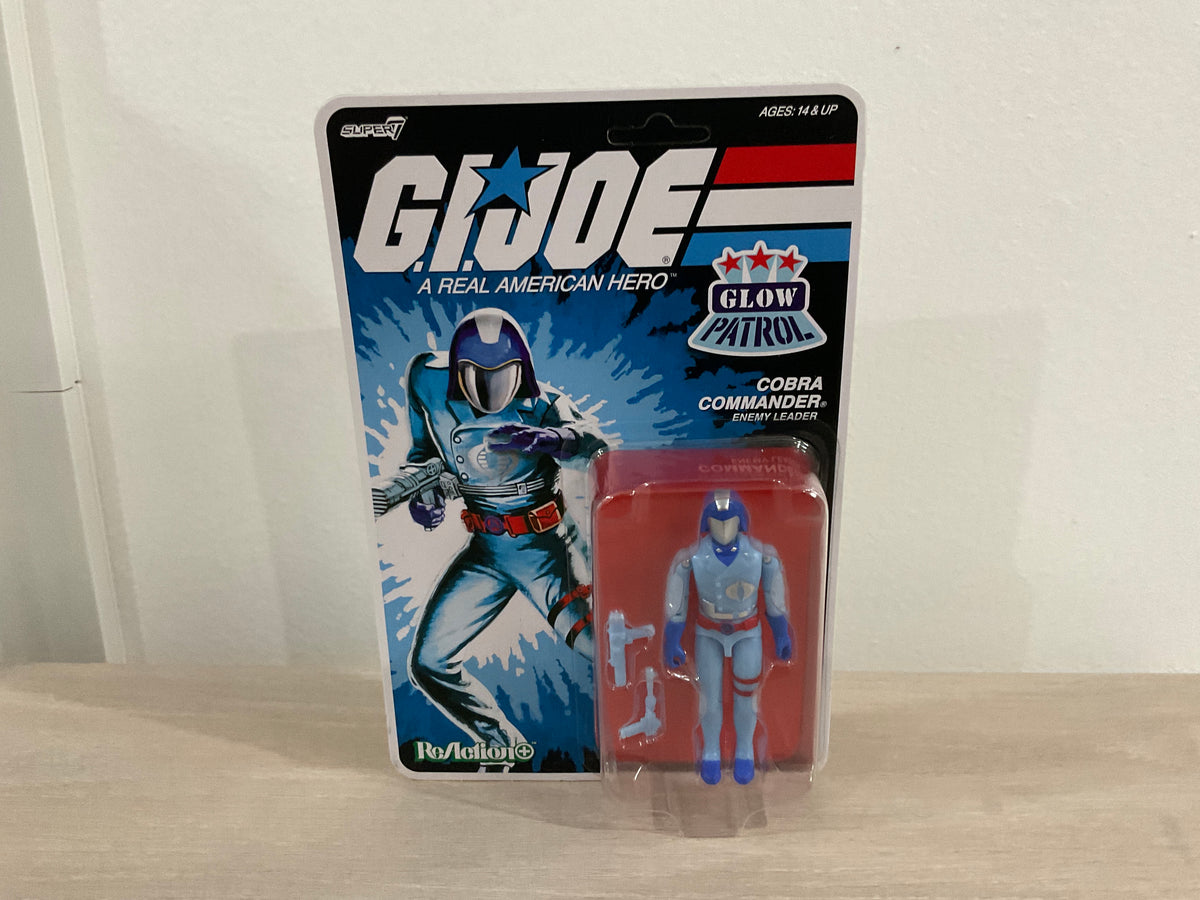 G.I. Joe Super7 ReAction+ Cobra Commander (Glow Patrol - Blue) 4" Action Figure