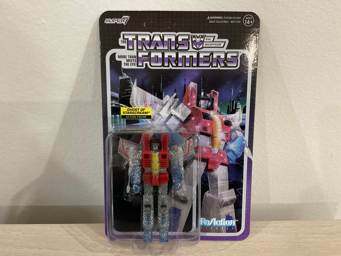 Super7 Transformers Ghost of Starscream Translucent Glitter ReAction 3.75-Inch Figure