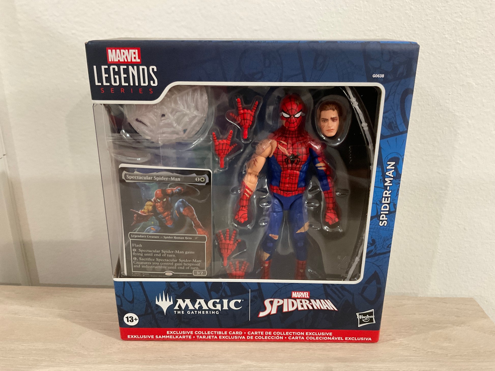 spiderman figure with mtg card Marvel Legends Battle-Damaged Spider-Man 6-Inch (MTG) – Mr. J's Wonders