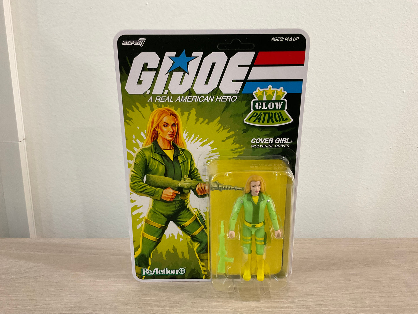 G.I. Joe Super7 ReAction+ Cover Girl (Glow Patrol - Green) 4" Action Figure