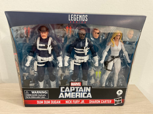 Marvel Legends Series S.H.I.E.L.D. 3-Pack – Dum Dum Dugan, Sharon Carter & Nick Fury Jr. 6" Figures (Damaged Packaging 8)
