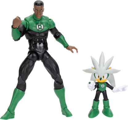 Sonic x DC Silver as Green Lantern & Green Lantern 2-Piece Action Figure Set
