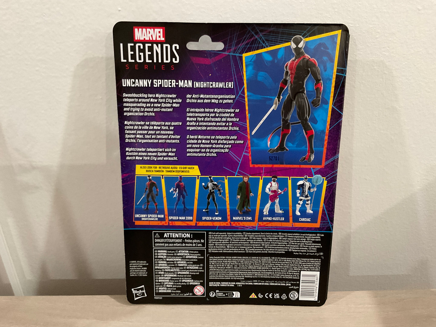 Marvel Legends Uncanny Spider-Man (Nightcrawler) Retro Cardback 6-Inch Action Figure