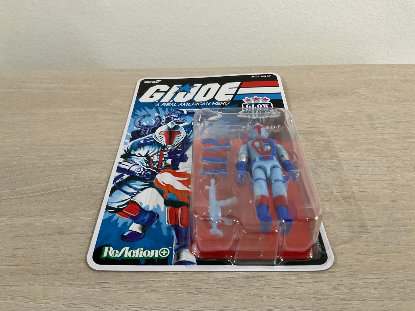 G.I. Joe Super7 ReAction+ Cobra B.A.T. (Glow Patrol - Blue) 4" Action Figure