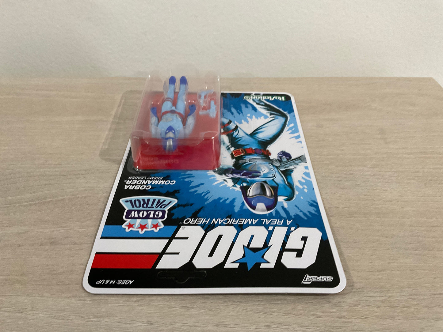 G.I. Joe Super7 ReAction+ Cobra Commander (Glow Patrol - Blue) 4" Action Figure