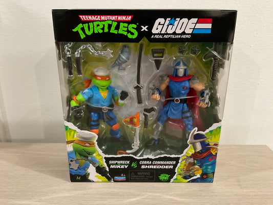 Teenage Mutant Ninja Turtles x G.I. Joe Shipwreck x Michelangelo vs. Cobra Commander x Shredder Action Figure Set