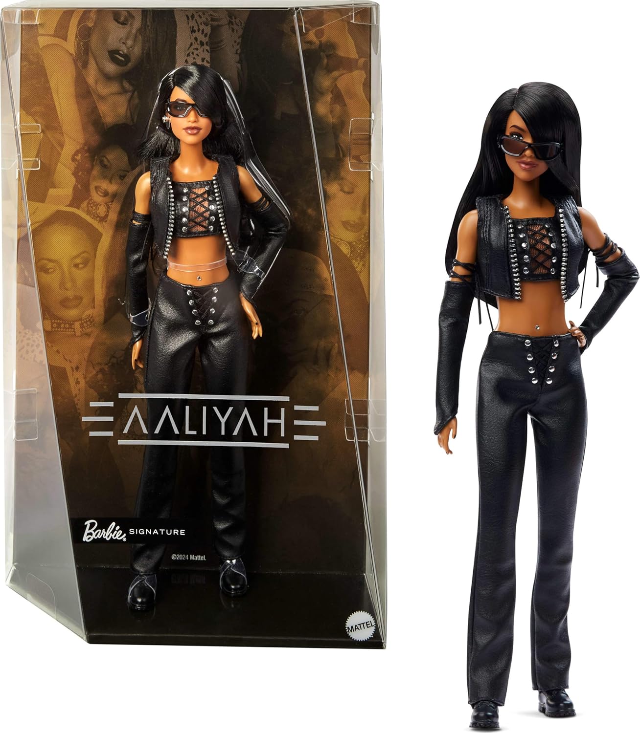 Barbie Signature Aaliyah 11.5″ Collectible Doll – Black Faux Leather Outfit