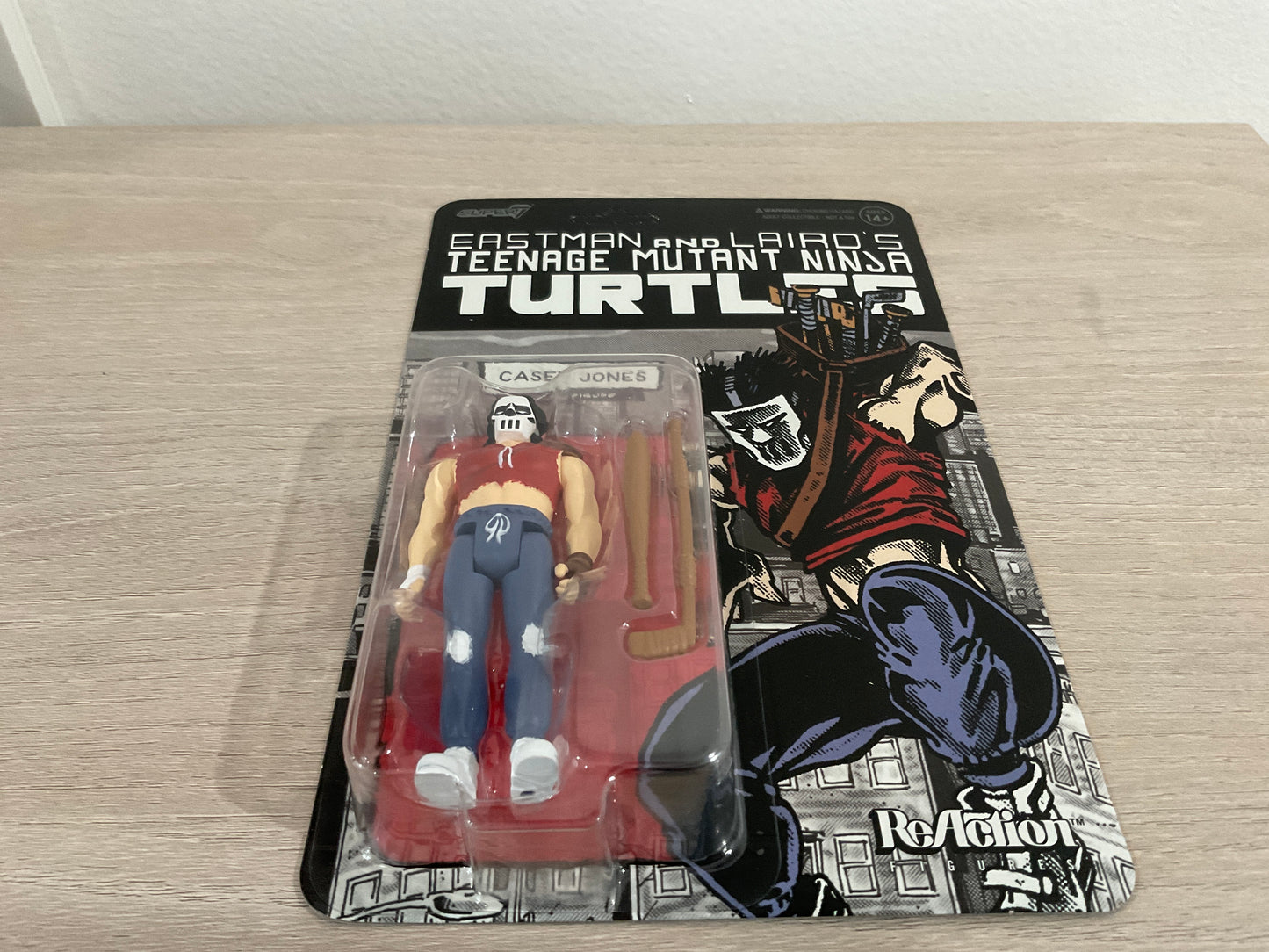 Super7 ReAction Teenage Mutant Ninja Turtles – Casey Jones (Comic Color) 3.75-Inch Figure