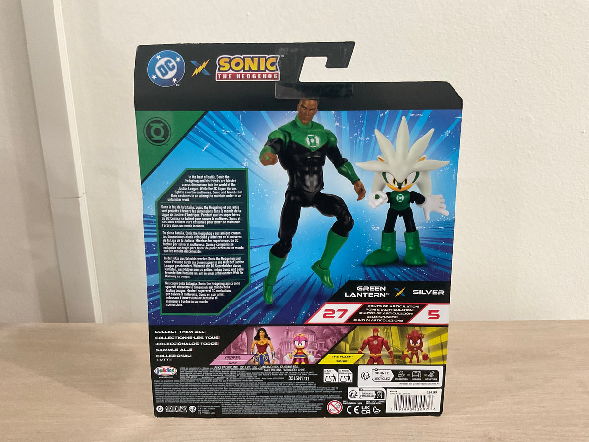 Sonic x DC Silver as Green Lantern & Green Lantern 2-Piece Action Figure Set
