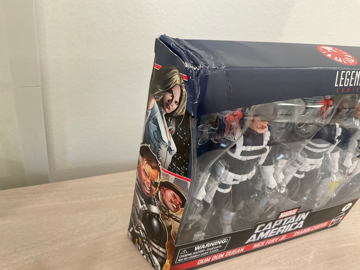 Marvel Legends Series S.H.I.E.L.D. 3-Pack – Dum Dum Dugan, Sharon Carter & Nick Fury Jr. 6" Figures (Damaged Packaging 1)