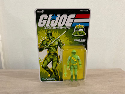 G.I. Joe Super7 ReAction+ Snake Eyes (Glow Patrol - Green) 4" Action Figure