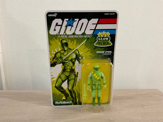 G.I. Joe Super7 ReAction+ Snake Eyes (Glow Patrol - Green) 4" Action Figure