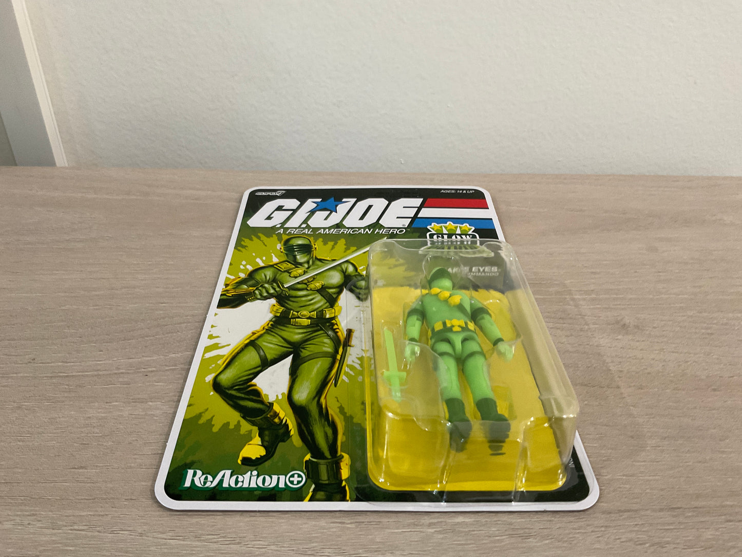G.I. Joe Super7 ReAction+ Snake Eyes (Glow Patrol - Green) 4" Action Figure