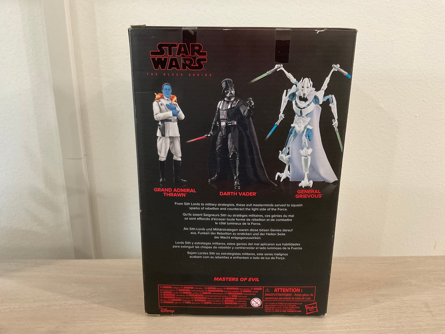 Star Wars Black Series Masters of Evil 3-Pack Vader Thrawn Grievous (Substandard Box)