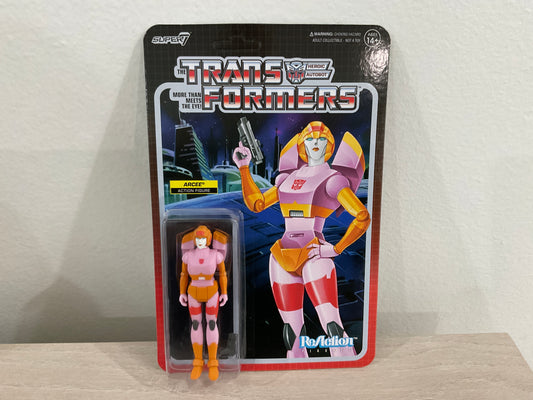 Super7 ReAction Transformers – Arcee (Pink & Orange) 3.75-Inch Action Figure