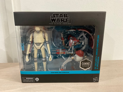Star Wars The Black Series KX Security Droid Enforcer & Droideka – Jedi: Survivor Gaming Greats 6-Inch Action Figure 2-Pack