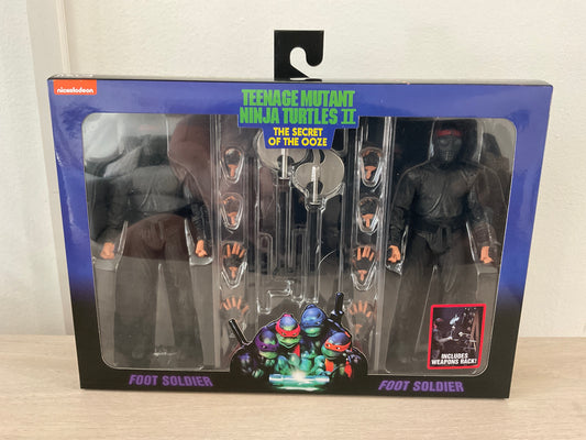 TMNT Secret of the Ooze Foot Soldier 7-In 2-Pack with Weapons Rack NECA