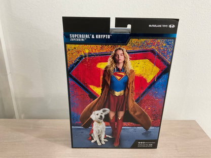 Supergirl and Krypto (DC Multiverse: Supergirl Movie) 7-Inch Gold Label Action Figure Deluxe Theatrical Edition – McFarlane Toys (Substandard Card)