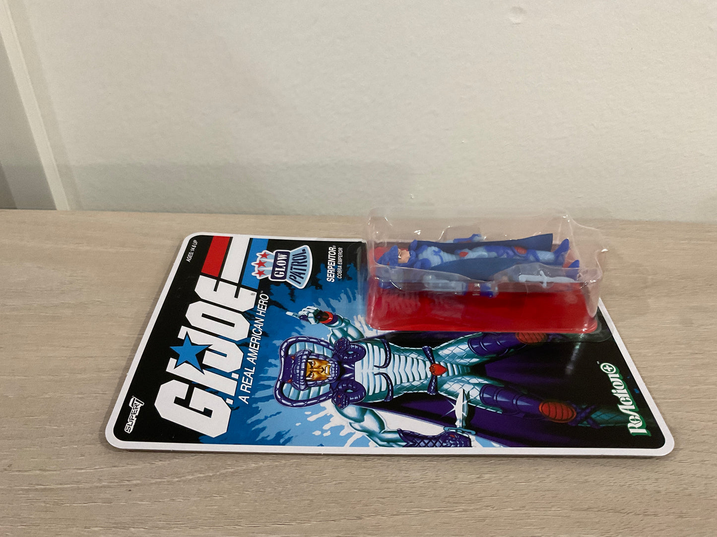 G.I. Joe Super7 ReAction+ Serpentor (Glow Patrol - Blue) 4" Action Figure