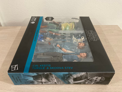 Star Wars The Black Series Cal Kestis, BD-1, Turgle & Skoova Stev – Jedi: Survivor Gaming Greats 6-Inch Action Figure Multipack