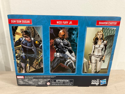 Marvel Legends Series S.H.I.E.L.D. 3-Pack – Dum Dum Dugan, Sharon Carter & Nick Fury Jr. 6" Figures (Damaged Packaging 7)