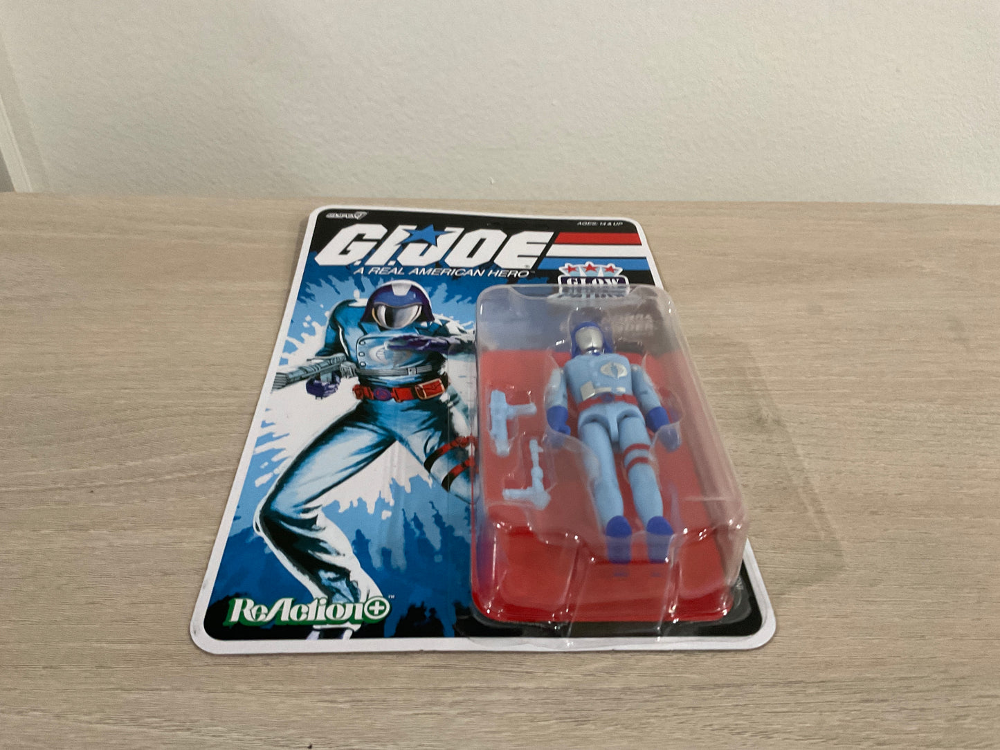 G.I. Joe Super7 ReAction+ Cobra Commander (Glow Patrol - Blue) 4" Action Figure