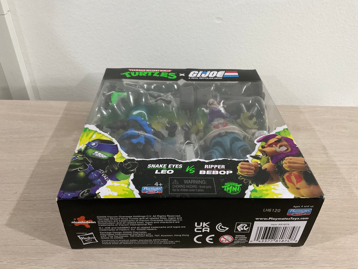 Teenage Mutant Ninja Turtles x G.I. Joe Snake Eyes x Leonardo vs. Ripper x Bebop Action Figure Set