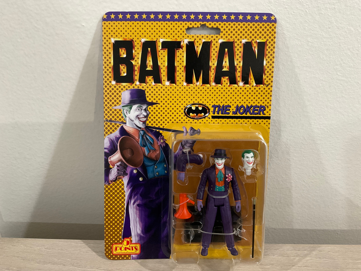 Mezco Batman (1989) 5 Points Figure Collection Joker 3.75" Retro Cardback