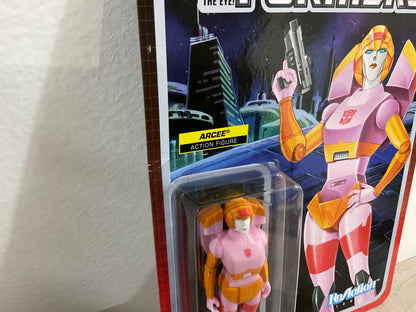 Super7 ReAction Transformers – Arcee (Pink & Orange) 3.75-Inch Action Figure (Substandard)