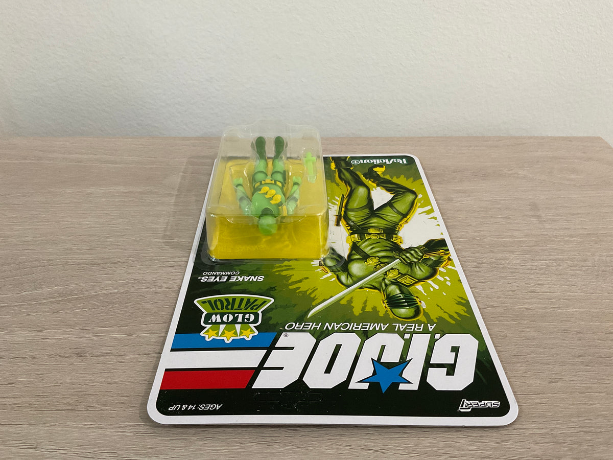 G.I. Joe Super7 ReAction+ Snake Eyes (Glow Patrol - Green) 4" Action Figure