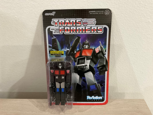 Transformers ReAction Figure – Optimus Prime (Nucleon Quest Special) 3.75-Inch by Super7