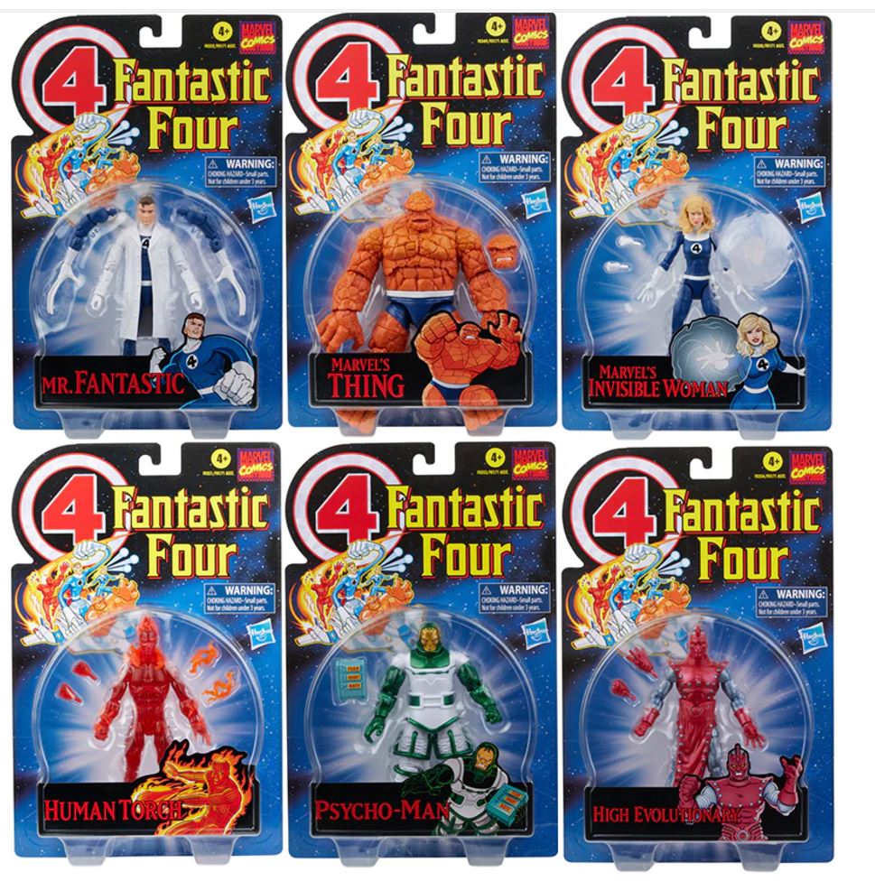 Marvel Legends Retro 6-Inch Action Figure Fantastic Four - Complete Set of 6