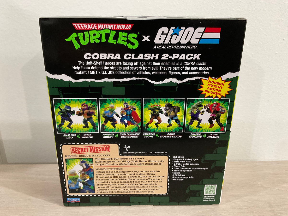 Teenage Mutant Ninja Turtles x G.I. Joe Shipwreck x Michelangelo vs. Cobra Commander x Shredder Action Figure Set