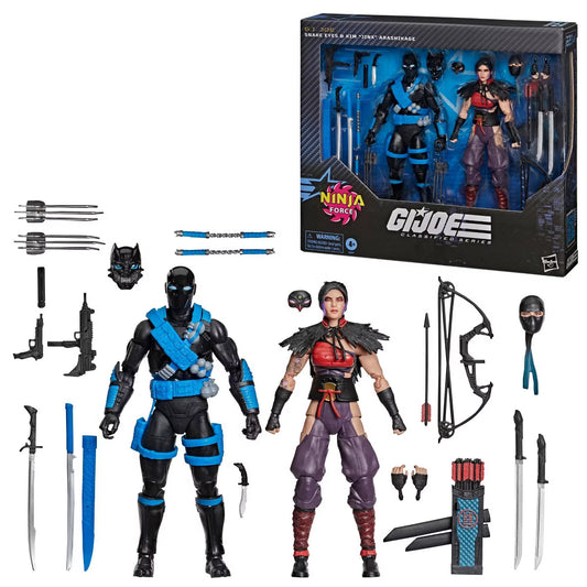 G.I. Joe Classified Series #223 Ninja Force Snake Eyes & Kim “Jinx” Arashikage 6" Action Figure 2-Pack